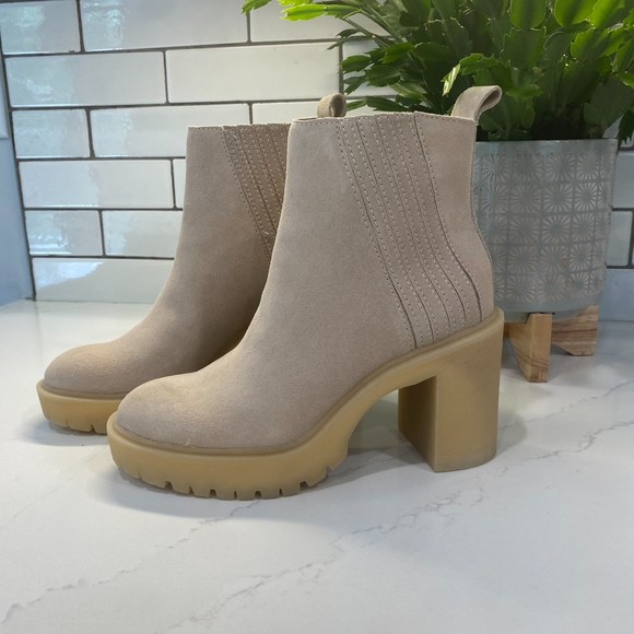 Dolce Vita Shoes - Dolce Vita Celia Chunky Lug Sole Chelsea Boot Taupe Size 6